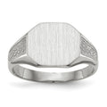 14k White Gold 11.0x9.0mm Octagon Closed Back Signet Ring