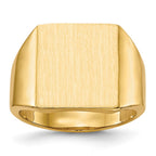 18k 17.5x16.0mm Open Back Men's Signet Ring
