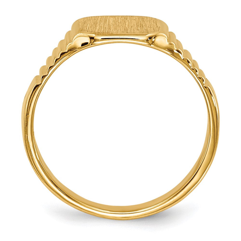 14k 6.5x6.0mm Closed Back Baby Square Signet Ring