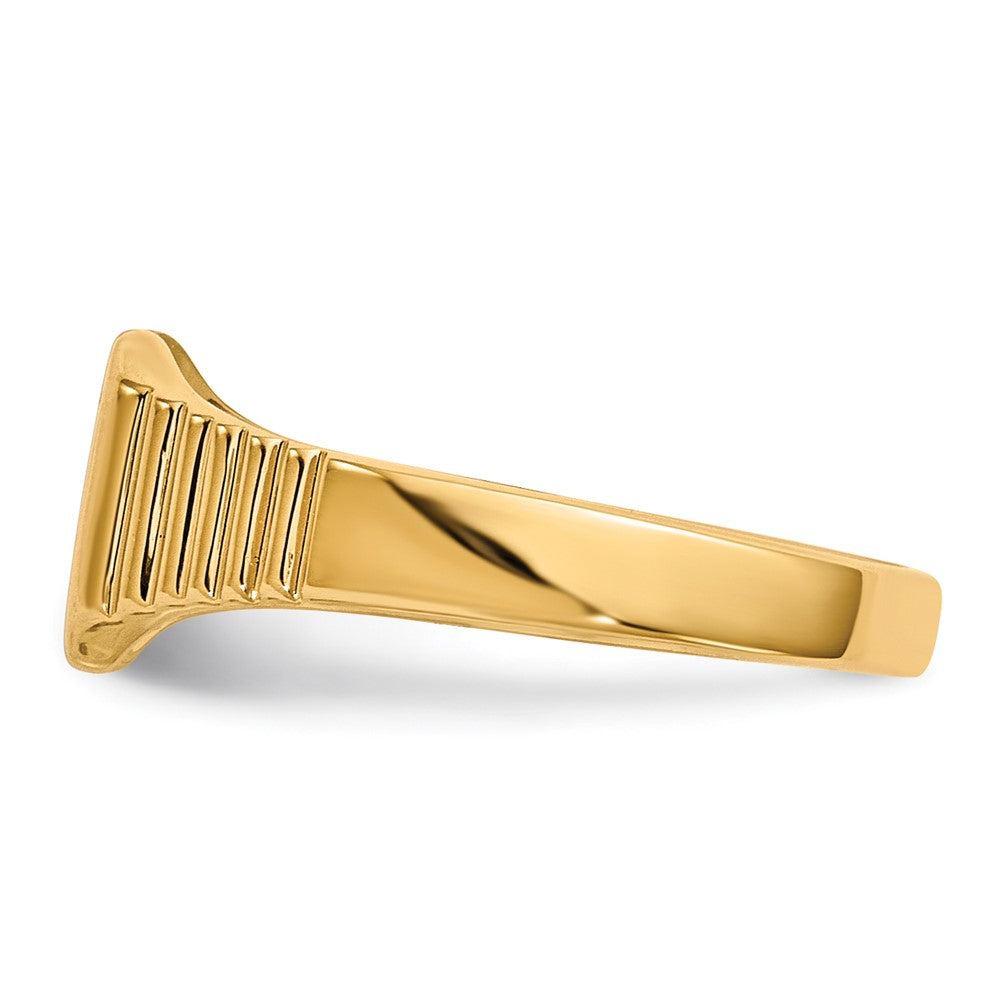 14k 6.5x6.0mm Closed Back Baby Square Signet Ring
