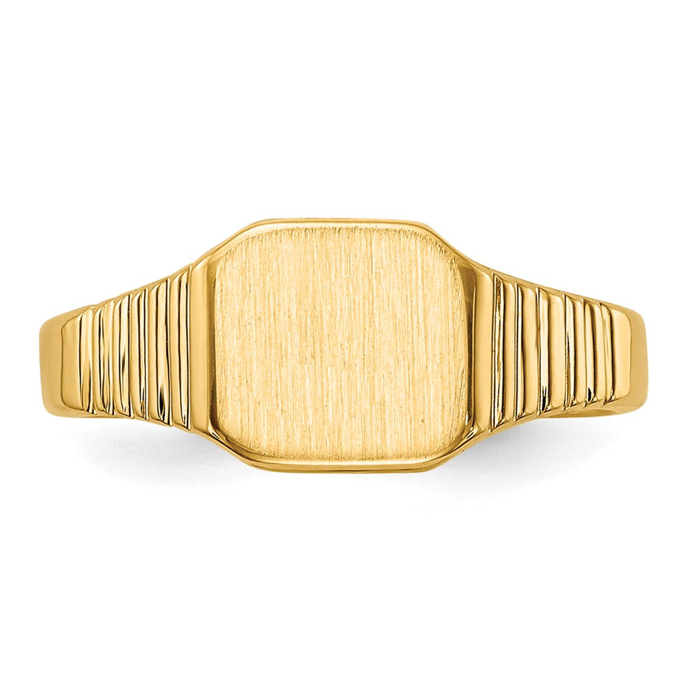14k 6.5x6.0mm Closed Back Baby Square Signet Ring