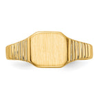 14k 6.5x6.0mm Closed Back Baby Square Signet Ring