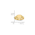 14k 6.5x6.0mm Closed Back Baby Square Signet Ring
