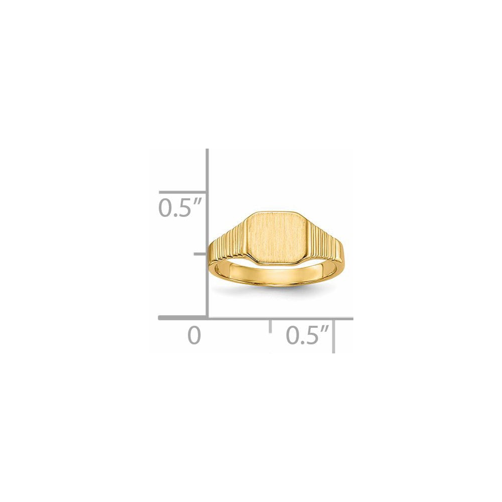 14k 6.5x6.0mm Closed Back Baby Square Signet Ring