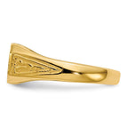 14k 8.5x5.0mm Closed Back Childs Octagonal Signet Ring