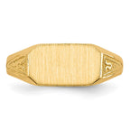 14k 8.5x5.0mm Closed Back Childs Octagonal Signet Ring