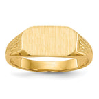 14k 8.5x5.0mm Closed Back Childs Octagonal Signet Ring