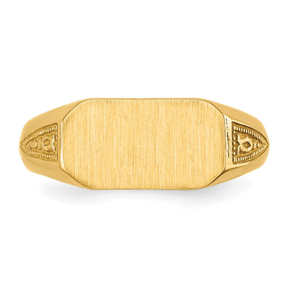 14k 10.0x5.5mm Closed Back Childs Octagonal Signet Ring