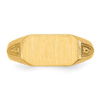 14k 10.0x5.5mm Closed Back Childs Octagonal Signet Ring