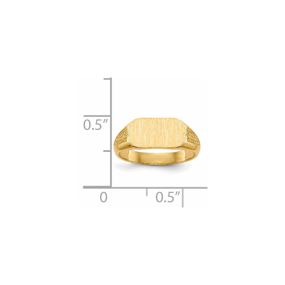 14k 10.0x5.5mm Closed Back Childs Octagonal Signet Ring