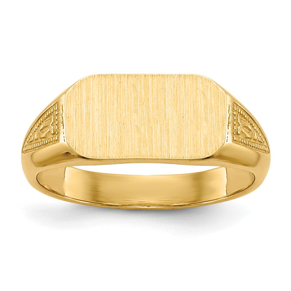 14k 10.0x5.5mm Closed Back Childs Octagonal Signet Ring