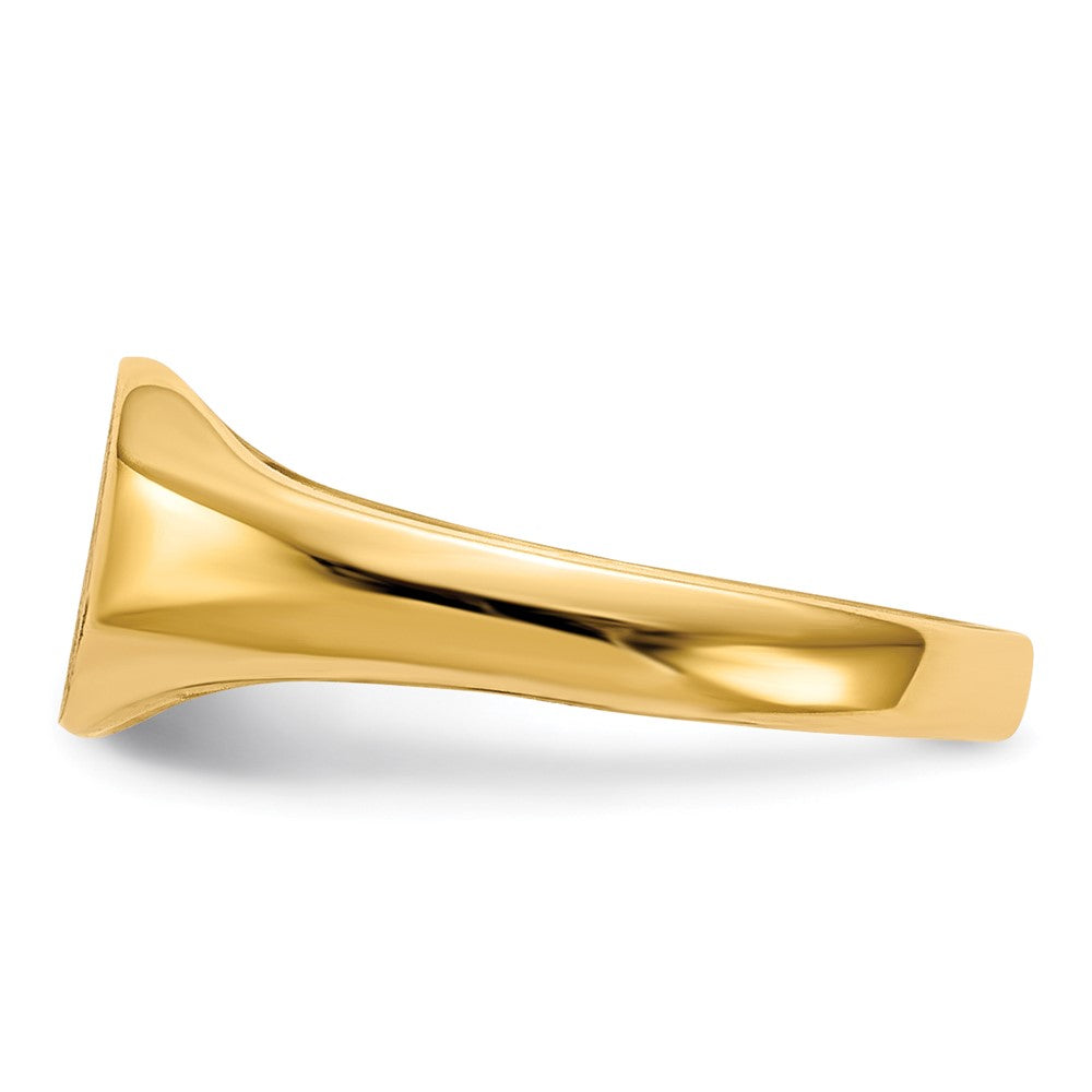 14k 8.0x6.25mm Open Back Childs Oval Signet Ring