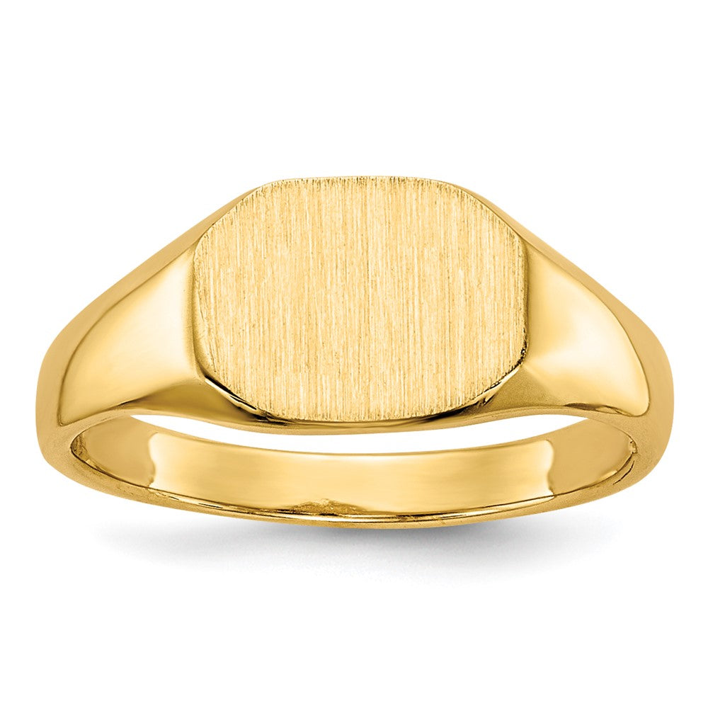 14k 8.0x6.25mm Open Back Childs Oval Signet Ring