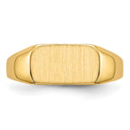 14k 10x6mm Open Back Childs Rectangular Signet Ring