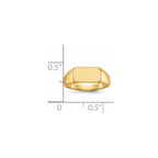 14k 10x6mm Open Back Childs Rectangular Signet Ring