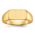 14k 10x6mm Open Back Childs Rectangular Signet Ring