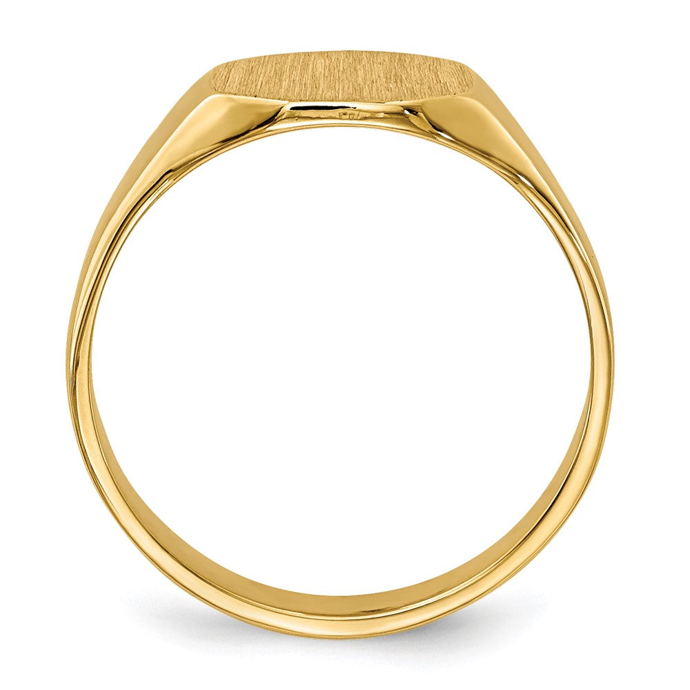 14k 8.0x6.25mm Closed Back Childs Oval Signet Ring