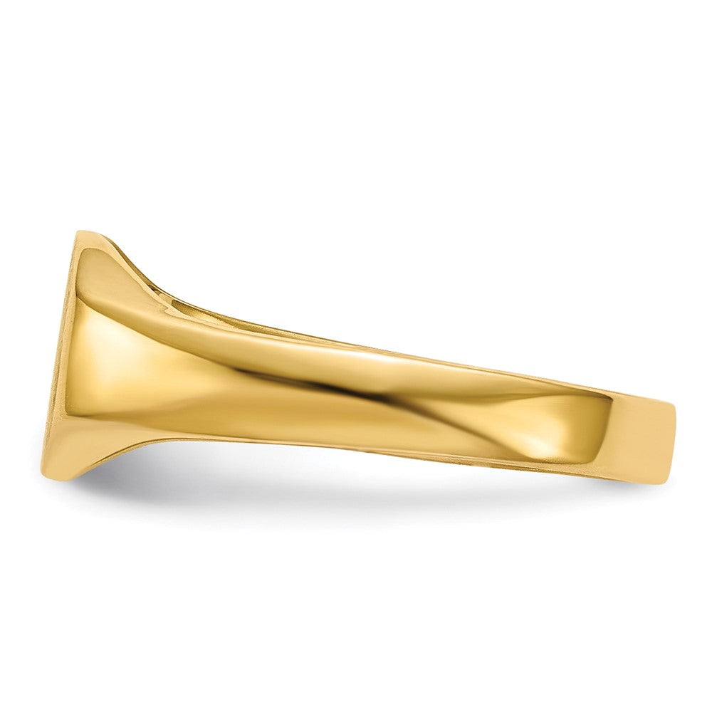 14k 8.0x6.25mm Closed Back Childs Oval Signet Ring