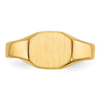 14k 8.0x6.25mm Closed Back Childs Oval Signet Ring