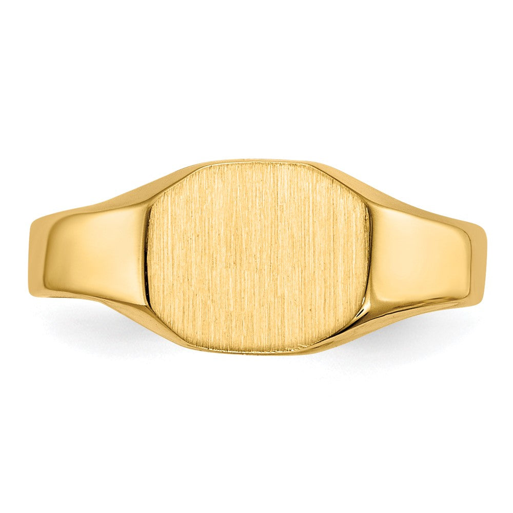 14k 8.0x6.25mm Closed Back Childs Oval Signet Ring