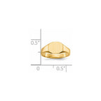 14k 8.0x6.25mm Closed Back Childs Oval Signet Ring