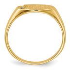 14k 1/2 point VS Diamond 10x6mm Closed Back Childs Oval Signet Ring