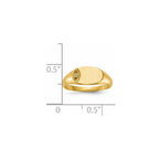 14k 1/2 point AA Diamond 10x6mm Closed Back Childs Oval Signet Ring