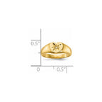 14k 1/2 point AA Diamond 7.0x6.0mm Open Back Childs Heart Signet Ring