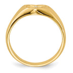 14k 1/2 point AAA Diamond 7.0x6.0mm Open Back Childs Heart Signet Ring