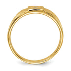14k 1/2 point AA Diamond 4.5x4.5mm Closed Back Childs Square Signet Ring