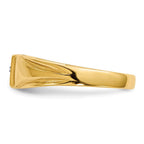 14k 1/2 point A Diamond 4.5x4.5mm Closed Back Childs Square Signet Ring