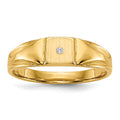 14k 1/2 point AAA Diamond 4.5x4.5mm Closed Back Childs Square Signet Ring