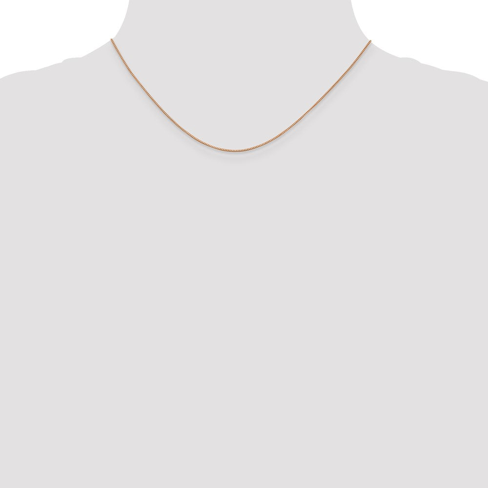 14K Rose Gold .7mm Box Link with Lobster Clasp Chain