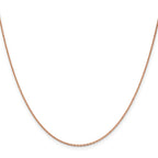 14K Rose Gold 1.4mm Diamond-cut Cable with Lobster Clasp Chain