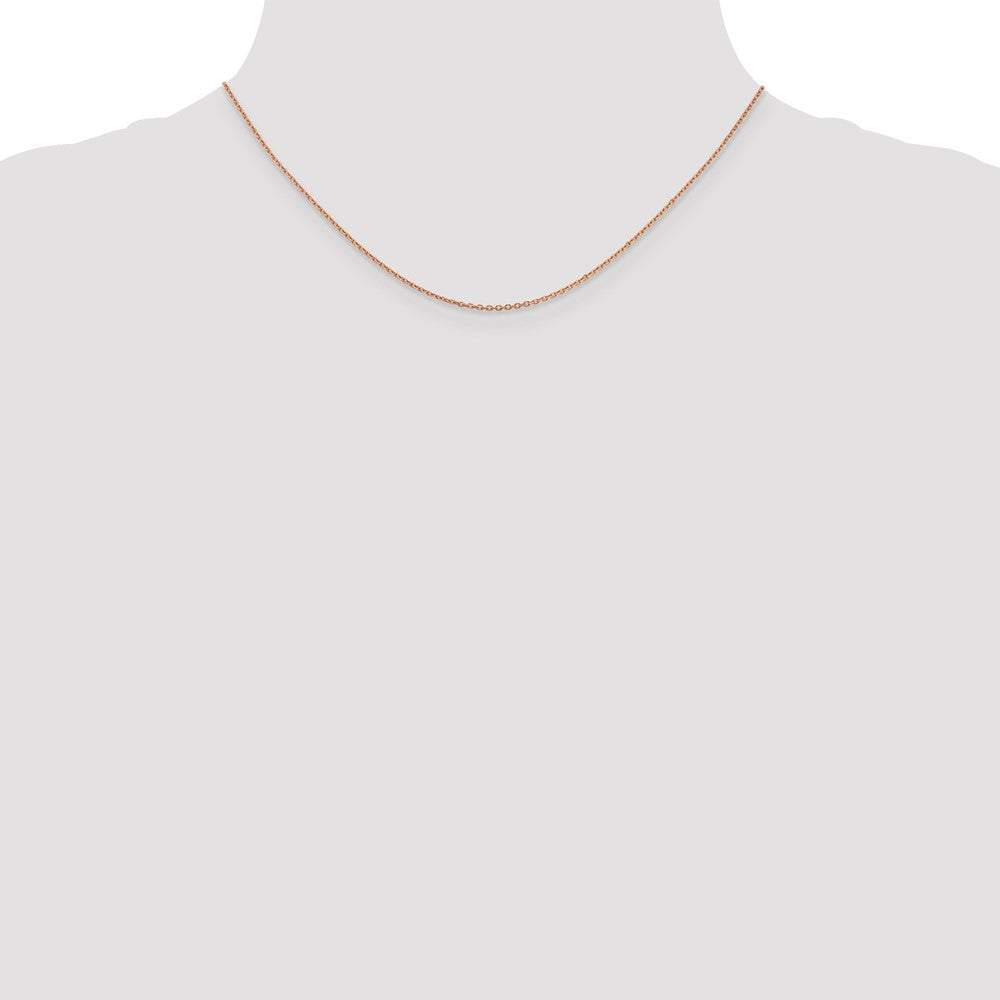 14K Rose Gold 1.4mm Diamond-cut Cable with Lobster Clasp Chain