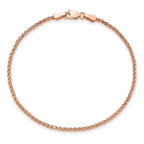 14K Rose Gold 1.7mm Diamond-cut Spiga with Lobster Clasp Bracelet