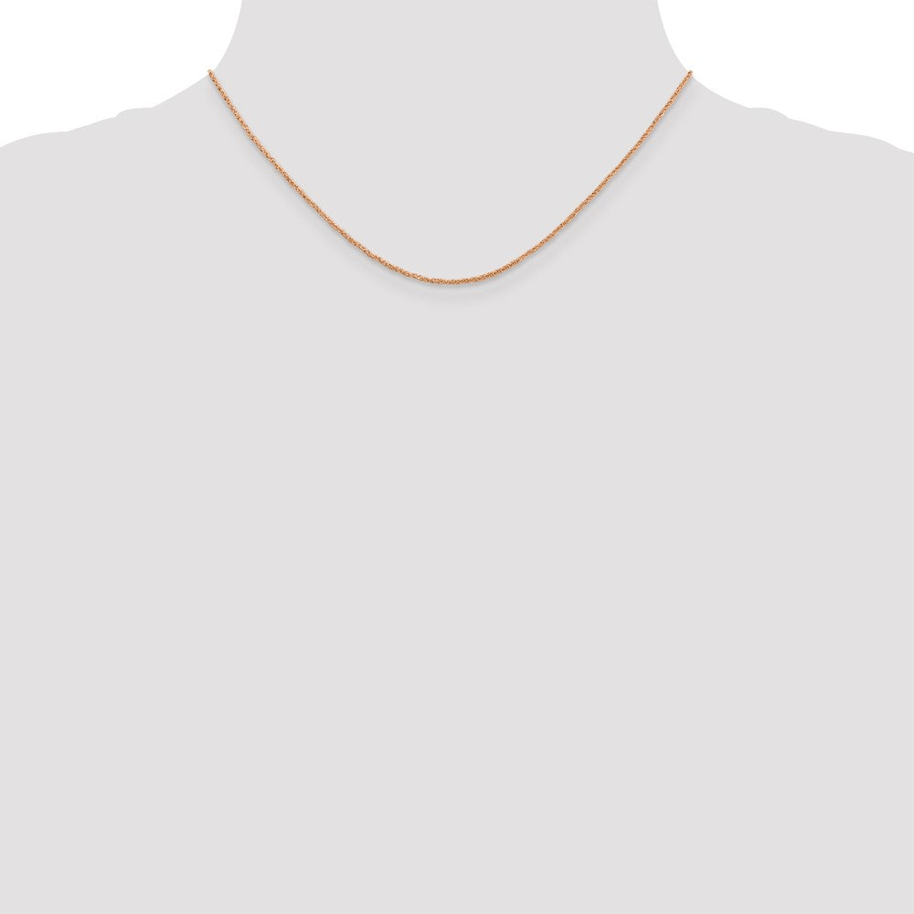 14K Rose Gold 1.10mm Ropa with Spring Ring Clasp Chain