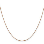 14K Rose Gold .8mm Diamond-cut Cable with Lobster Clasp Chain