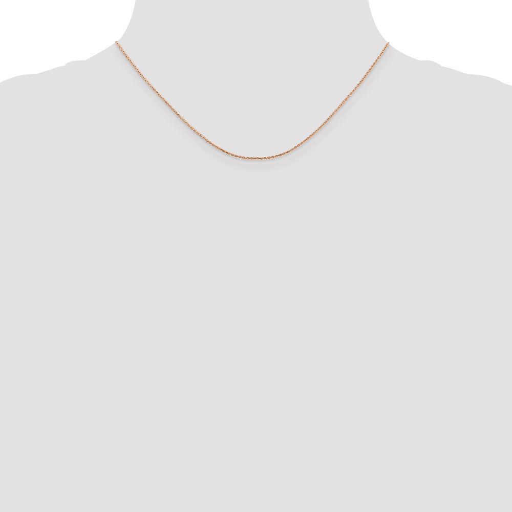 14K Rose Gold .8mm Diamond-cut Cable with Lobster Clasp Chain