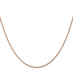 14K Rose Gold .8mm Baby Rope with Spring Ring Clasp Chain