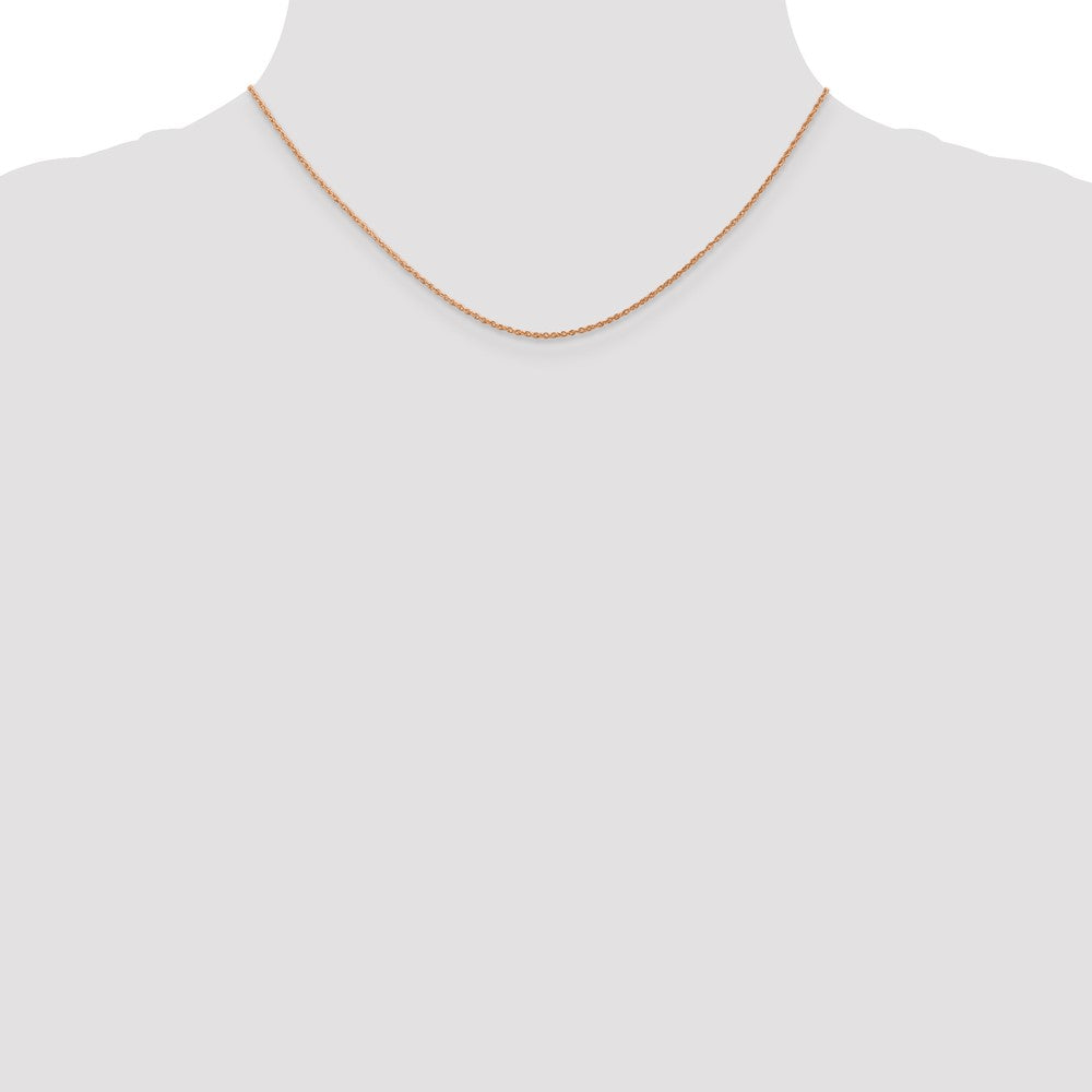 14K Rose Gold .8mm Baby Rope with Spring Ring Clasp Chain