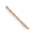 14K Rose Gold .8mm Baby Rope with Spring Ring Clasp Chain