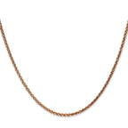 14K Rose Gold 2.1mm Diamond-cut Spiga with Lobster Clasp Chain