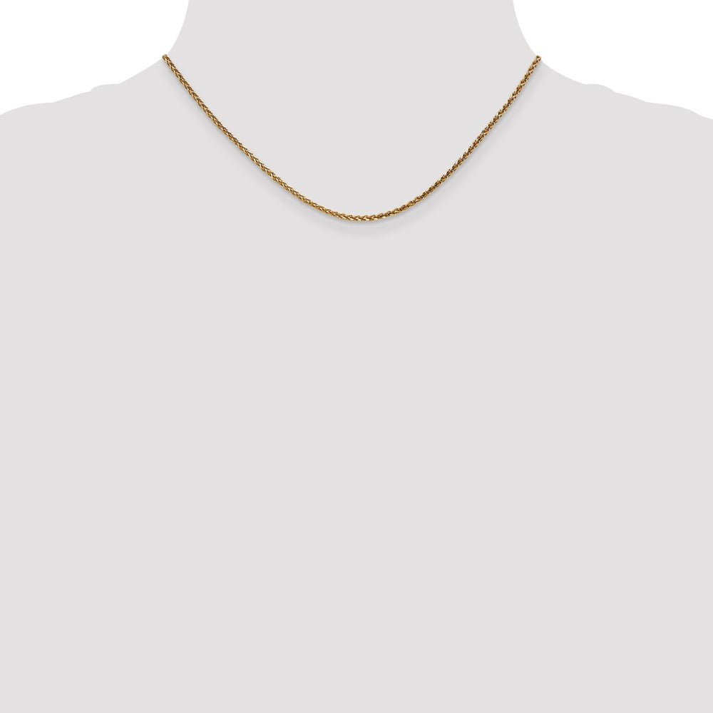 14K Rose Gold 2.1mm Diamond-cut Spiga with Lobster Clasp Chain