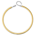Sterling Silver Gold-plated 6mm Reversible w/ ext Cubetto Chain