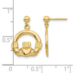 14k Claddagh Dangle Post Earrings
