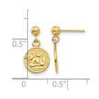14k Polished Raphael Angel Disc Dangle Post Earrings