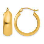 14K 7x21mm Polished Hoop Earrings