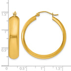 14K 7x33mm Polished Hoop Earrings
