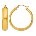 14K 7x33mm Polished Hoop Earrings